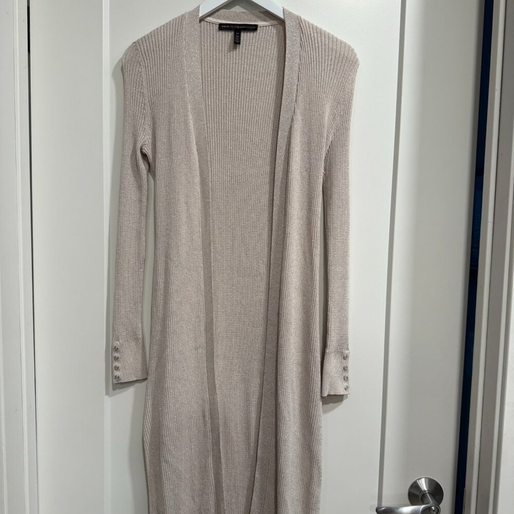 Sparkly tan and gold long cardigan